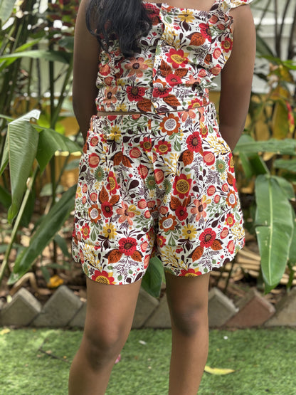 Scarlet Petal Crop Top and Shorts