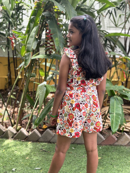 Scarlet Petal Crop Top and Shorts