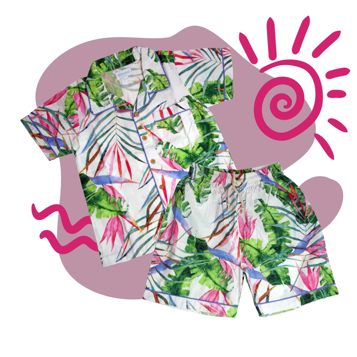 Tropical Vibes Kids Pyjama Co-ord Set