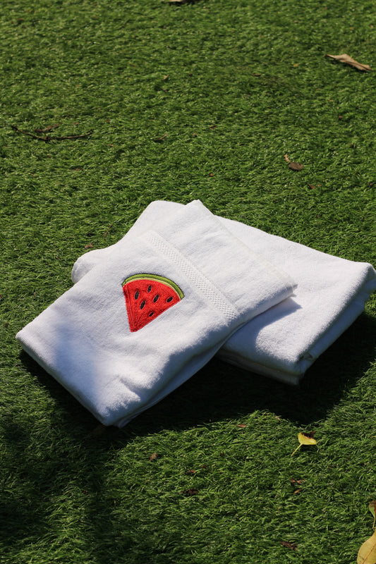 Watermelon Embroidered Bath Terry Towels